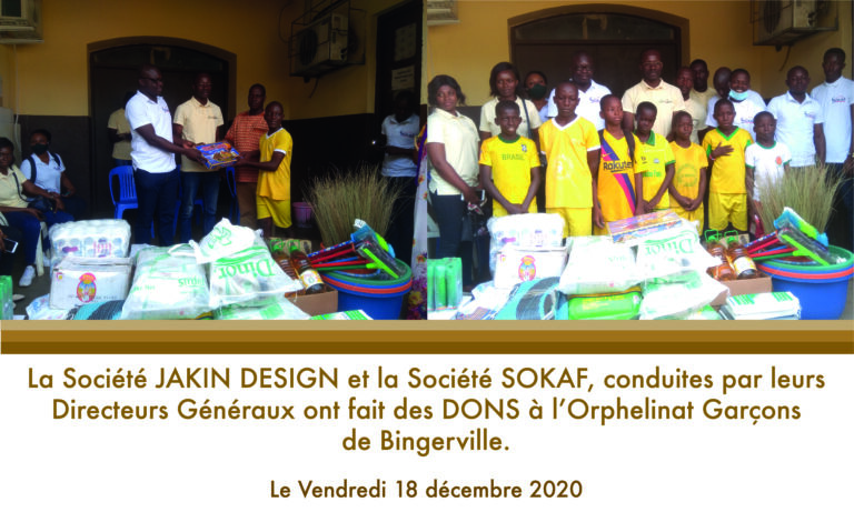 Don de JAKIN DESIGN Orphelinat Bingerville